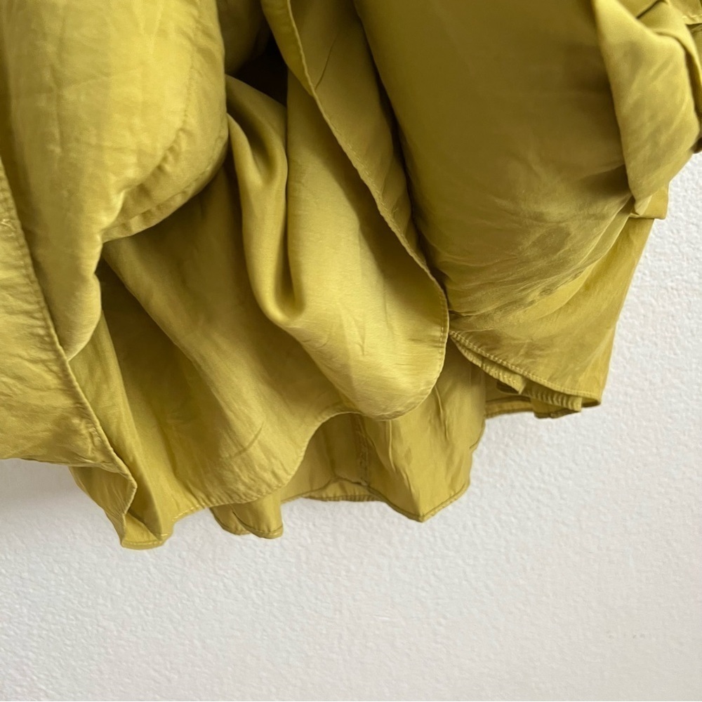 NWT Mustard Seed Citron Pleated One Shoulder Dress S - Picture 4 of 9